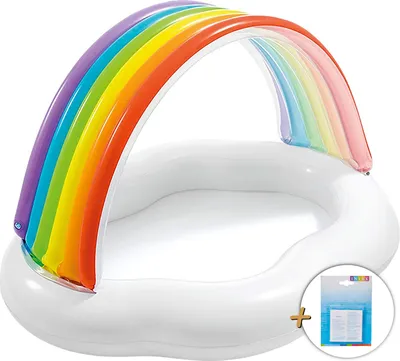Produktbild von INTEX 57141NP - Baby Pool - Rainbow Cloud (142x119x84cm) + extra Reparaturflicken