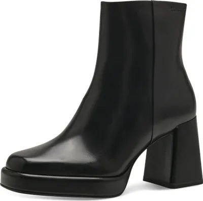 Produktbild von Tamaris Damen Stiefelette Reißverschluss Leder Blockabsatz elegant 1-25362-41, Größe:40 EU, Farbe:Schwarz