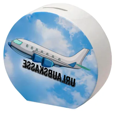 Produktbild von Urlaubskasse Flugzeug Spardose mit Wolkenhimmel