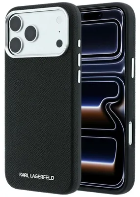 Obrázok produktu pre Kryt Kryt Karl Lagerfeld Grained Elongated Logo MagSafe pre iPhone 18 Pro Max / iPhone 17 Pro Max, čierny