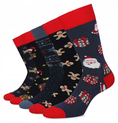 Produktbild von Lancerto Herren Weihnachts-Socken-Set 5er-Pack bunte Muster