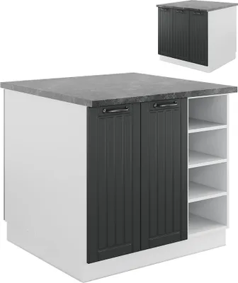 Produktbild von Kücheninsel Vicco Fame-Line Anthrazit Landhaus/Weiß 90 cm ohne Arbeitsplatte, Model 38727