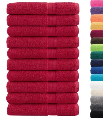 Image de vidaXL Serviettes Premium SOLUND 10 pcs. Rouge 100x200 cm 600 g/m