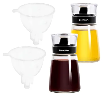 Produktbild von 2 Ölspender aus Glas, 160ml - Auslaufsicherer Öl- & Essig-Spender,Ideal für Olivenöl, Küche, Grillen, Picknick, Camping - Spritzfreies Dosieren