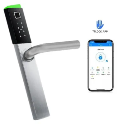 Produktbild von BOT Smart-Türgriff TTLock HD1 schwarz-silber ohne Schließzylinder