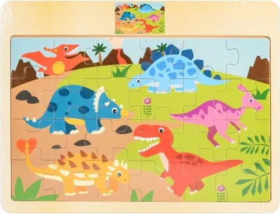 Obrázek produktu pro Dřevěná skládačka „Dinosauři“, 24 dílků