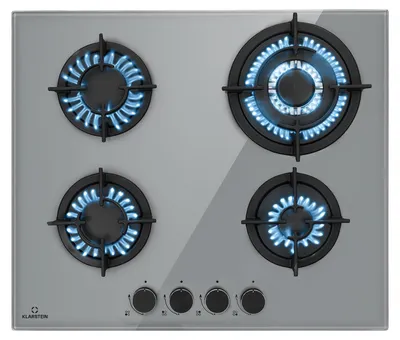 Obrázek produktu pro KlarsteinFiretale, plynová varná deska, 4 hořáky, 60 cm, hliníkové hořáky, včetně hadice a redukčního ventilu