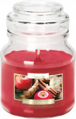 Zdjęcie produktu dla Świeca zapachowa w słoiku Jabłko cynamon 7x9,9cm do 28h palenia 120g