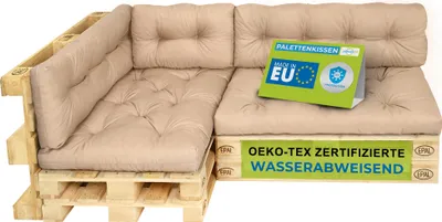 Produktbild von Pillows24 - Polštáře na palety odolné proti vodě a UV záření - SADA 6 | Polštáře na europalety 120x80 - Nábytek z palet - Venkovní/venkovní, Cappuccino