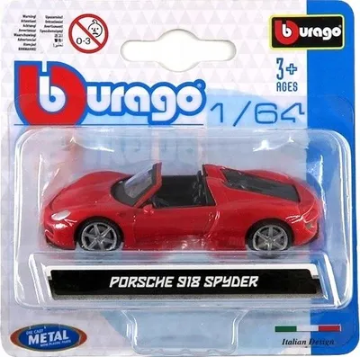 Produktbild von Bburago Porsche 918 Spyder Modellauto 1:64 Rot