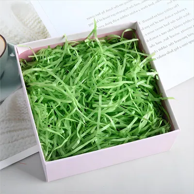 Productafbeelding van Paasgras Groen - Versnipperd Papier Vulmateriaal - Cadeaus Verpakken - Milieuvriendelijk Materiaal - 150 g - Groen
