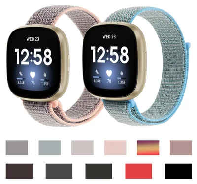 Produktbild von By Qubix passend für Fitbit Versa 3 & Sense 1 - Sport-Loop Nylonarmband - Dunkelgrün