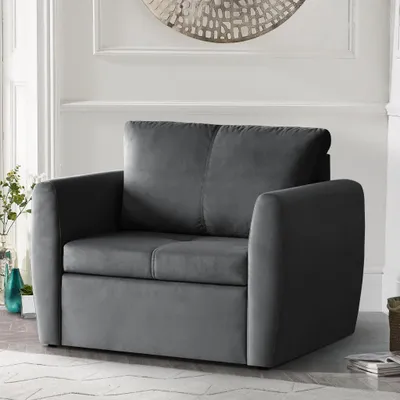 Produktbild von Relaxsessel KAMEL, Dunkelgrau, Loungesessel mit Bettfunktion, Bettkasten, Samtstoff
