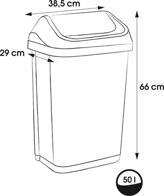 Produktbild von Famanu Abfallbehälter mit Schwingdeckel 50L - Grafitgrau