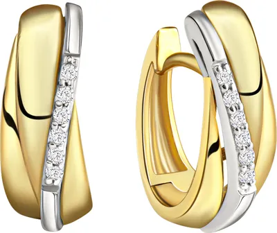 Produktbild von Celesta Gold Ohrring 375/- Gold 15mm mehrfarbig Zirkonia weiß 371317135-2