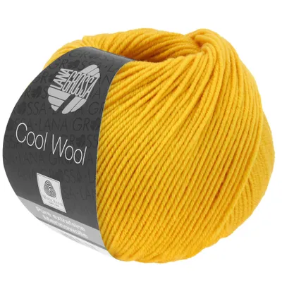 Produktbild von Lana Grossa COOL WOOL 50 g pflegeleichtes Strickgarn aus extrafeiner Wolle 95 Farben Farbe 2005 - Goldgelb