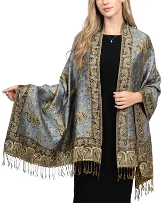 Productafbeelding van Omgoods - Luxe Pashmina Sjaal met Paisley Motief voor Dames