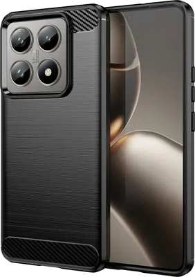 Produktbild von Hülle für Xiaomi 14T / 14T Pro Carbon-Faser Weich TPU Silikon Stoßfest Handyhülle Schwarz