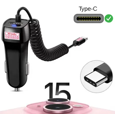 Produktbild von Type-C USB Auto Ladekabel KFZ Typ Kabel Cable Ladegerät Handy Smartphone Tablet