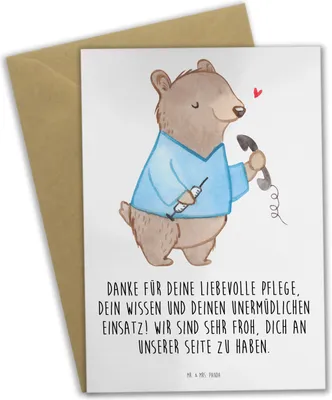 Produktbild von Mr. & Mrs. Panda babykarte Dankbare Pflegekraft - Weiß - Geschenk, hochzeitskarten, Klappkarte, Pflegekräfte, Wissen und Fürsorge, einladungskarten, Danke sagen, Bedanken