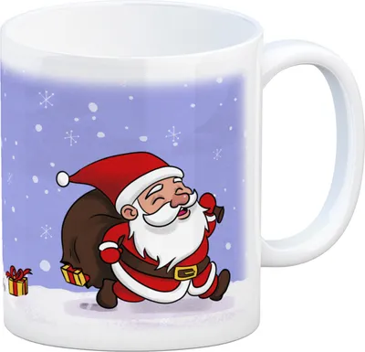 Produktbild von Frohe Weihnachten! Kaffeebecher mit lustigem Comic-Weihnachtsmann