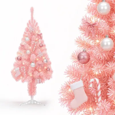 Productafbeelding van YARDIN Kunstkerstboom, 120 cm, kunstmatige dennenboom van PVC, met volle takken en een kunststof voet, geschikt voor feestelijke decoratie