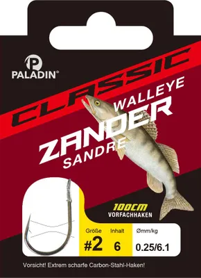 Produktbild von Paladin Zanderhaken gebunden Größe 1/0 - 100 cm 6 Stück gunsmoke