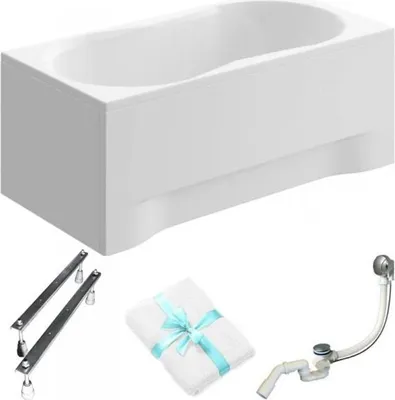 Produktbild von Aqua For You | Polimat Badewanne Gracja - 120x75cm - Weiße Verkleidung - Acryl - Syfon Und Füße