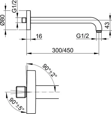 Produktbild von KEUCO 51688170400 Brausearm Elegance 51688,