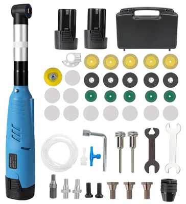 Immagine prodotto di Levigatrice per fughe di piastrelle in Vetroceramica - Levigatrice elettrica a filo dritto / multifunzione - 200W - 18.000 giri/min - 7 livelli - Mandrino autoserrante da 3 mm - Batteria 16,8V 2000mAh - Blu