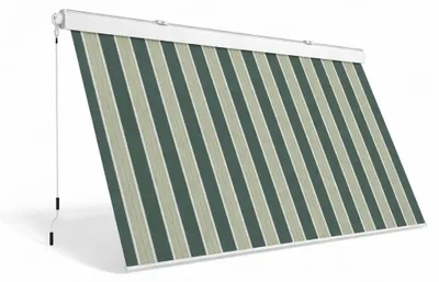 Immagine prodotto di Tenda da balcone para sole a caduta con cassone 300x250 cm con profili in alluminio -  Verde e crema
