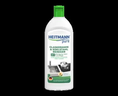 Produktbild von HEITMANN pure Glaskeramik Edelstahl Reiniger 250 ml 3-in-1 Reinigung Glanz