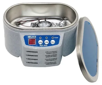 Produktbild von Ultraschallreiniger - Ultraschallbad - 600 ml - 30/50 W - 40 kHz - 45 °C - EU-Stecker - Für Schmuck, Brillen und Zahnprothesen