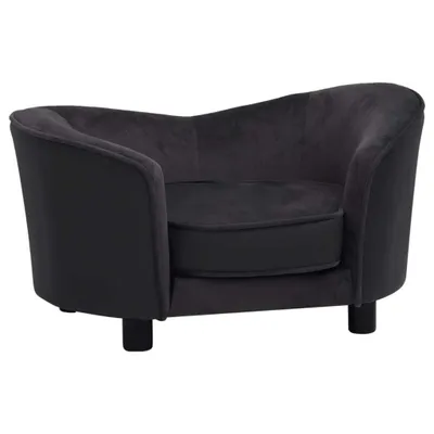 Produktbild von vidaXL Hundesofa Schwarz 69x49x40 cm Plüsch und Kunstleder