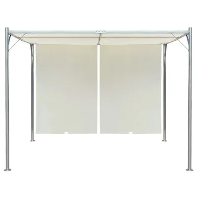 Image de vidaXL Pergola avec toit réglable blanc crème 3 x 3 m acier