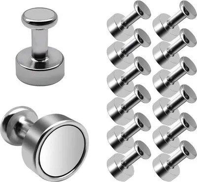 Obrázek produktu pro Silné magnety, 12 kusů, na nástěnku – bílé magnety na ledničku