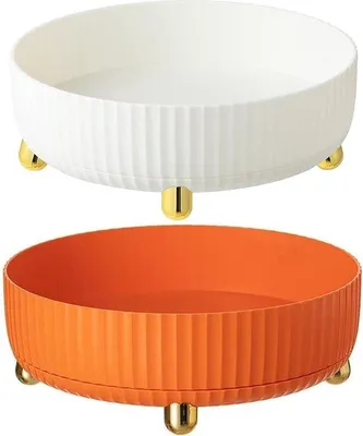 Produktbild von Drehbarer Organizer weiß orange für Küche Bad