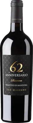 Immagine prodotto di San Marzano 62 Anniversario Primitivo di Manduria Riserva 2019 | Puglia, Italia | 750ml 14.50% Vol.