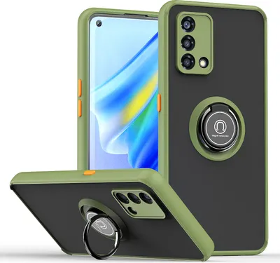 Produktbild von OPPO A74 4G Hülle, Ring Halter Ständer Matte Transluzent TPU Rahmen Stoßfest Schutzhülle für OPPO A74 4G