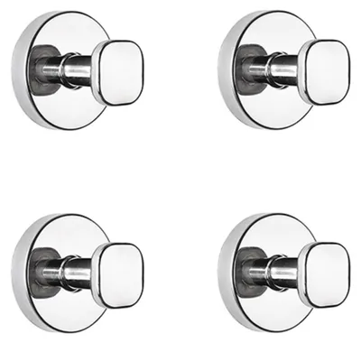 Obrázek produktu pro INF Přísavkové nerezové háčky bez vrtání 5.9cm x5.8cm do koupelny 4 ks stříbrný