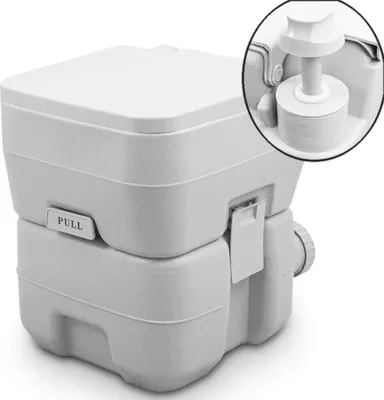 Produktbild von Bituxx Campingtoilette 20L mit Kolbenpumpe Grau MS-17633
