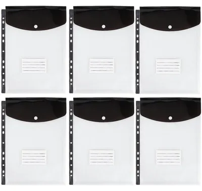 Immagine prodotto di Custodie in plastica formato A4, forate, con 11 fori, espandibili, trasparenti, confezione da 12 pezzi