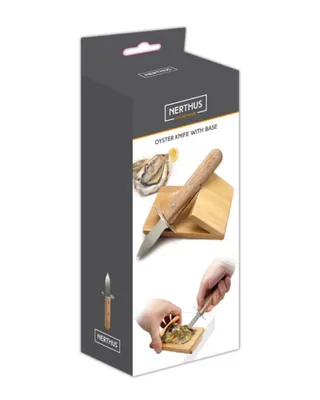 Produktbild von Nerthus Edelstahl Austernmesser Mit Holzhalter