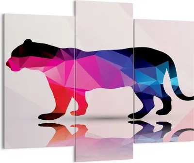 Produktbild von Bild auf Leinwand - Leinwandbild - Tiger Illustration modern Grafik - 130x100cm - Wand Bild - Wanddeko - Leinwanddruck - Bilder - Kunstdruck - Leinwand bilder - Wandkunst - CB130x100-2808