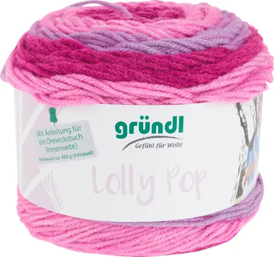 Produktbild von Gründl Wolle "Lolly Pop", 4-fädig, 150 g, ca. 240m Rasperry Swirl, Farbe 04