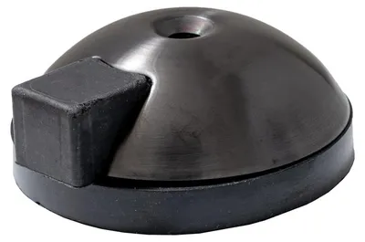 Türstopper mit Bodemplatte, rund, 70 mm, schwarz