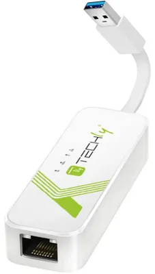 Produktbild von Techly IDATA USB-ETGIGA-3A, Kabelgebunden, USB, Ethernet, 5000 Mbit/s, Weiß