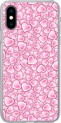 Produktbild von MuchoWow® Handyhülle Schutzhülle Hülle für Telefoonhoesje iPhone X Mädchen - Herzen - Rosa - Muster - Mädchen - Kind - Kinder Silikon Softcase Handy Hülle - Handyhülle