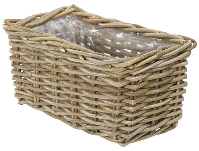 Zdjęcie produktu dla Doniczka z rattanu o wymiarach 60 x 23 x 20 cm
