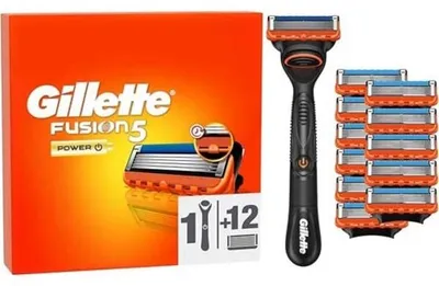 Immagine prodotto di Gillette rasoio da uomo cosmetici Fusion5 Power per uomo 12 lame cura della rasatura di precisione